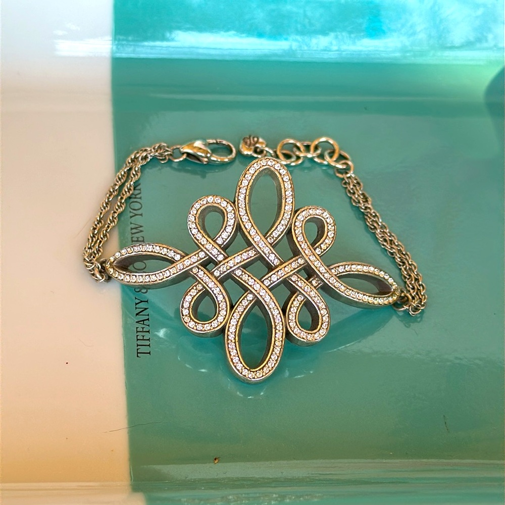 Brighton KNOTTINGHAM Celtic Cross Clear Swarovski Crystal Silver Bracelet RARE - Picture 5 of 11